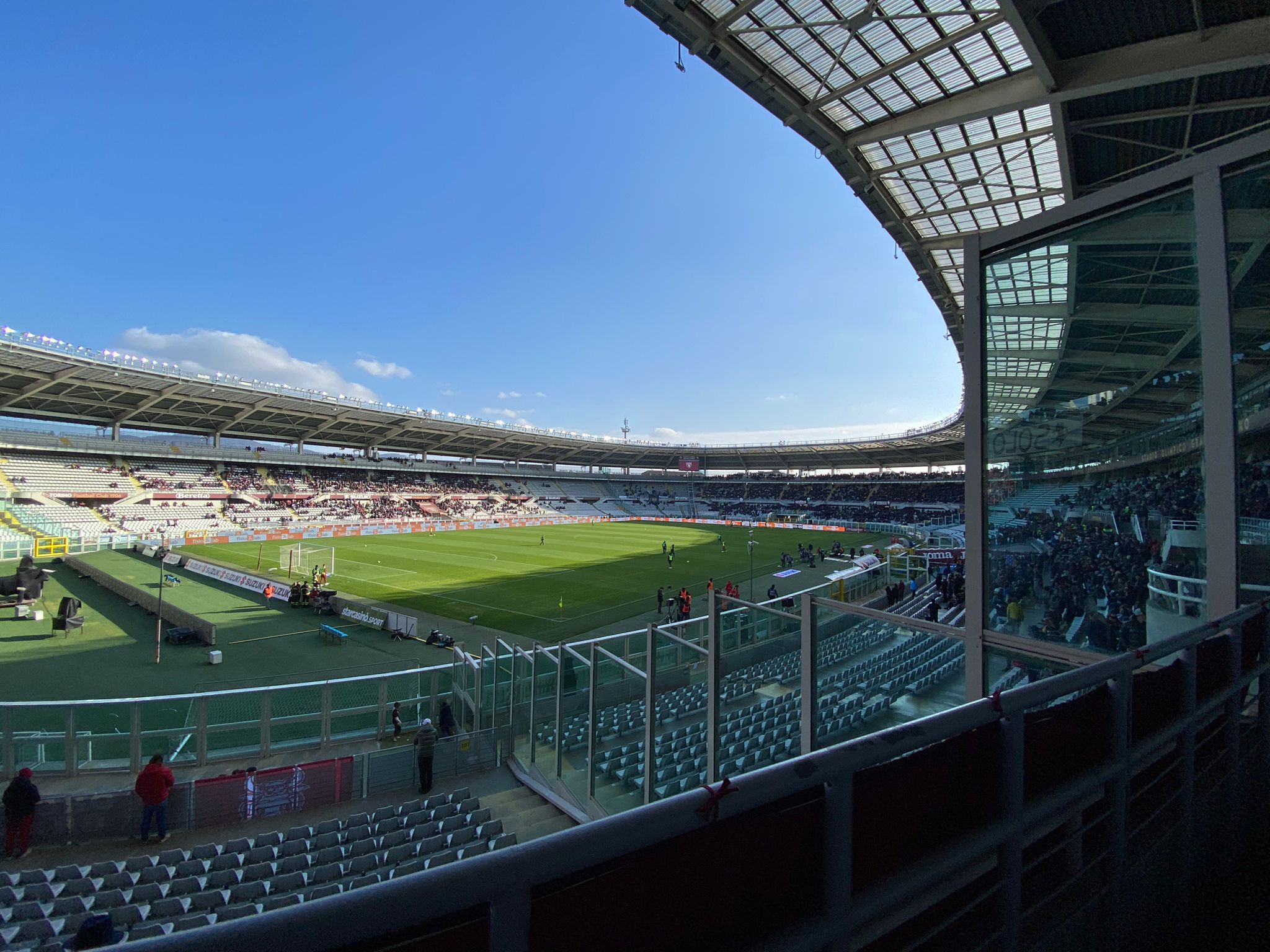 Stadio Olimpico di Torino alle 14.47 prima di Torino - Udinese (domenica 5 febbraio 23)