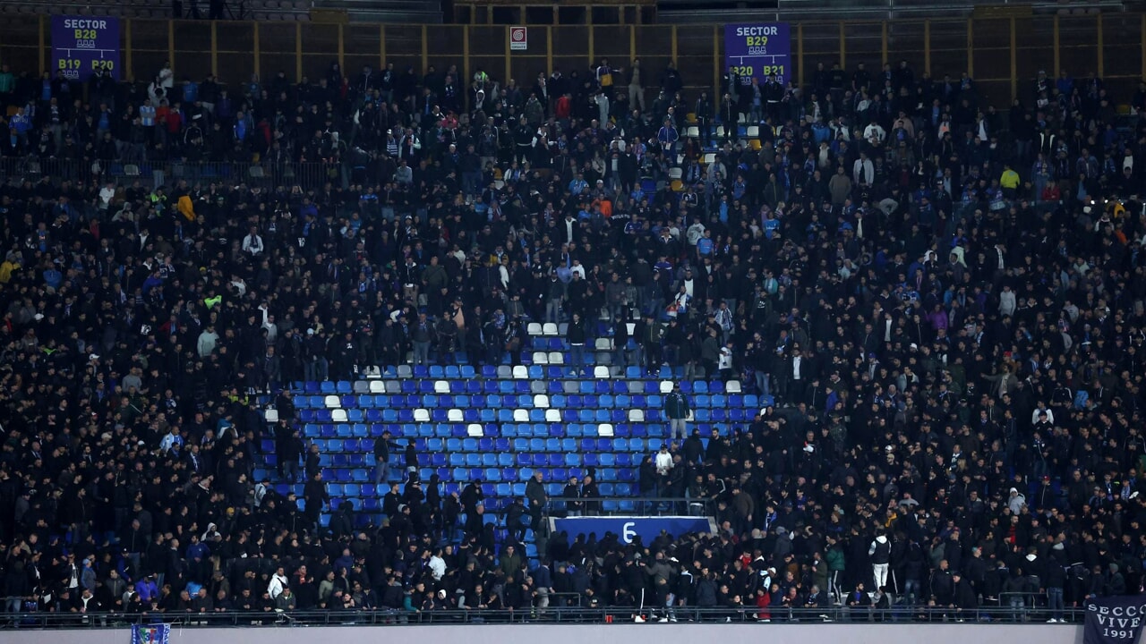 Protesta ultras Napoli-Milan - foto Lapresse